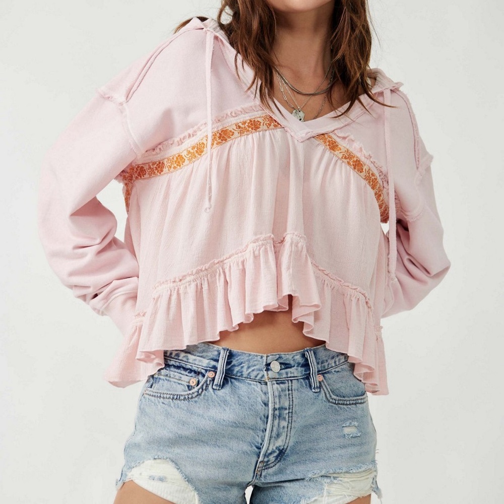 Pink Ruffled Women's Top